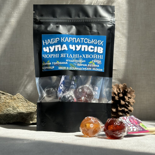 Карпатські чупа-чупси (чорні ягідні та хвойні) 6 шт
