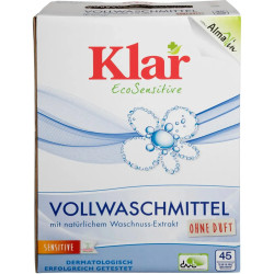 Универсальный органический стиральный порошок Klar EcoSensitive для белых и цветных тканей 2.475 кг
