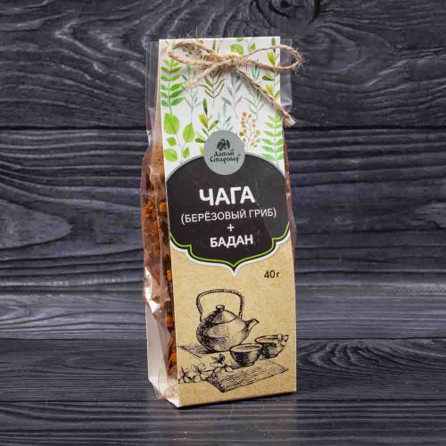 Чай "ЧАГА (березовый гриб) + БАДАН