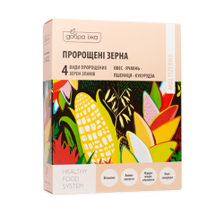 Проросшие зерна овса, ячменя, пшеницы, кукурузы в стиках,