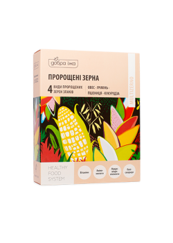 Проросшие зерна овса, ячменя, пшеницы, кукурузы в стиках,