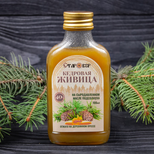 Живица кедровая 40% "Старовер" купить на сыродавленном масле подсолнуха