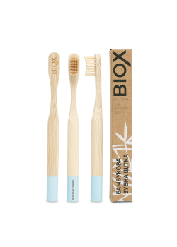 Детская бамбуковая зубная щетка BIOX с 2х лет - Blue