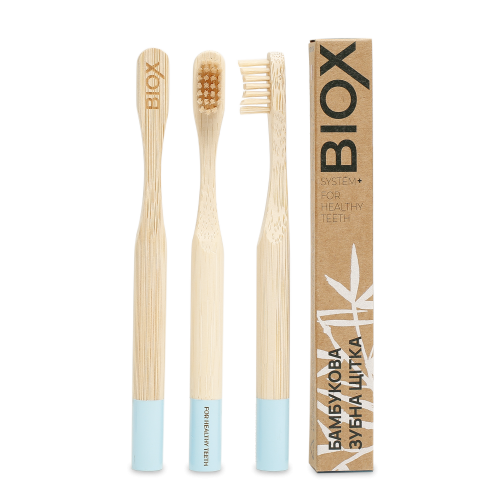 Детская бамбуковая зубная щетка BIOX с 2х лет - Blue