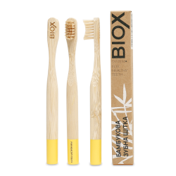 Детская бамбуковая зубная щетка BIOX с 2х лет - Yellow