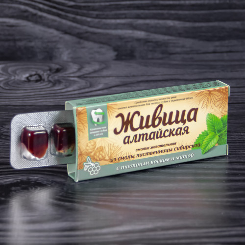 Смолка жевательная купить “Живица алтайская кедровая с пчелиным воском и мятой”